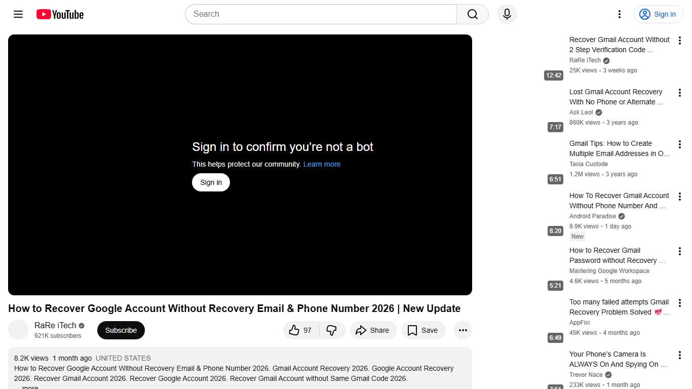 How to Recover Google Account Without Recovery Email & Phone Number 2026 New Update - YouTube